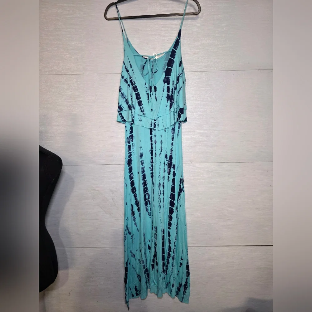 Gabriella Rocha Aqua and Navy Tie-Dye Maxi Dress - Picture 3 of 5